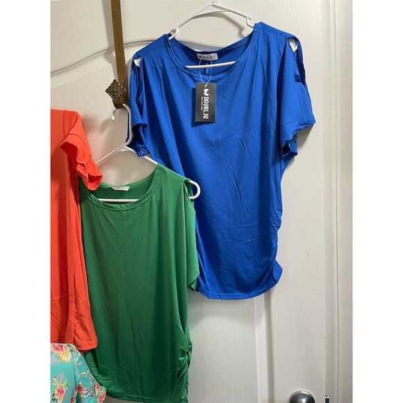 Doubles Women's Short Sleeve T-Shirts Set of 5 Multicolor Floral S - Picture 2 of 15